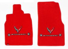 NEW Torch Red FLOOR MATS 2020 - 2024 CORVETTE C8 Flags Double Logo Embroidered picture