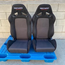 Recaro SR7 Advanced Edition Style Recliner Cloth + Suede Bucket Seats New Set 2 picture