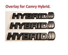 3PCS New Matte Blackout Hybrid Overlay Emblem fit TOYOTA 2018-2022 Camry Avalon picture