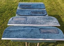 OEM 81-91 Chevy GMC Suburban Crew Cab Lower Door Carpet Panels Blue Vents Set 4 picture
