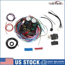 Universal Extra Long Wires 12 Circuit Wiring Harness Kit 10 Fuses 12V picture