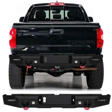 Vijay For 2014-2021 Toyota Tundra Black Steel Rear Bumper With LED Lights&D-Ring picture