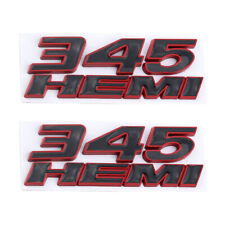 2PCS Black Red Outline 345 HEMI For Dodge Ram 3D Badge Emblem Nameplate picture