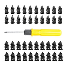 60Pcs Tire Repair Rubber Nails Tyre Puncture Repair Screws Kit w/ Screwdriver picture