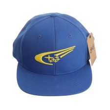 Subaru Royal Blue Hat Cap Yellow Rally Logo Strap Adjustable One Size Fits All picture