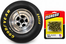 Moroso 35 Piece Gold Iridite Wheel Screw Set for Drag Racing 1/4-3/4 3/8 Socket picture