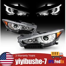 Pair For 2014 15 16 2017 Infiniti Q50 LED Headlights Left+Right DRL Headlamps US picture