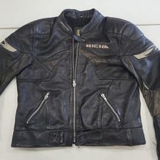 Richa Black Leather Motorbike Jacket Size 46 XL  Armoured picture