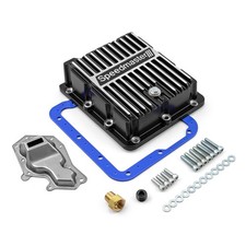Ford C4 High Volume Transmission Oil Pan Cast Aluminum Finned Black [1.750qt] picture