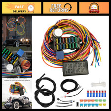 Universal 14 Circuit Wiring Harness Kit 12V Fuse for Chevy Ford - Easy Install picture