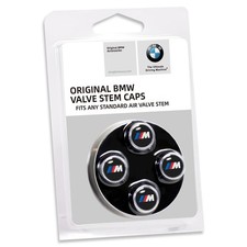 BMW M Tire Valve Stem CapsM Logo Metal Wheel Air Valve Caps Set of 4 picture