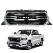 Front Grill Glossy Black W/Chrome Grille For Dodge Ram 1500 2019 2020 2021 2022 picture