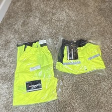 Firstgear Splash Motorcycle Rain Suit Jacket Pants Hi Vis Yellow XL NEW picture