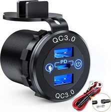 Nilight Quick Charge Socket PD Type C QC3.0 Dual USB Charger 12V 24V Car Outlet picture
