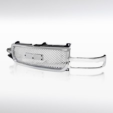Fit 99-02 GMC Sierra 1500 2500 00-06 Yukon Chrome Round Mesh Front Hood Grille picture