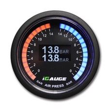 52mm Digital Dual Air Pressure Gauge 13.8 BAR White OLED Air Ride Suspension picture