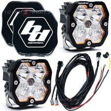 Baja Designs® Squadron 2.0 Sport Pair Clear Driving/Combo Lights, Guards, Wiring picture