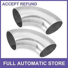 2pcs Universal 1.75 Inch 90 Degree Bend Tube Exhaust Elbow Pipe Stainless Steel picture