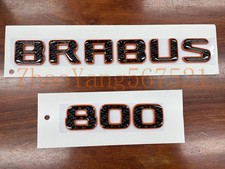 BRABUS 800 Emblem carbon fiber orange Rear Trunk Luggage Lid Tailgate Badge AMG picture