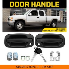 2-20X Exterior Door Handle w/ Lock Cylinders & Keys For GMC Yukon Denali 2002-05 picture