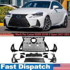 For 2017-2022 Lexus IS250 IS350 F Sport A Set Front Grille Grill Glossy Black  picture