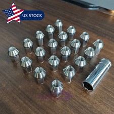 20Pcs M12x1.5 Stainless Steel Wheel Nuts Lug Nuts Universal Hex 19mm Length 35mm picture