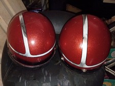 2 Vintage Half Shell Motorcycle Helmet  picture