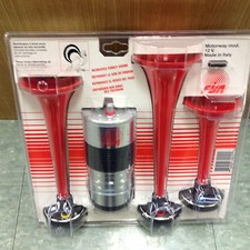 FISA ITALY MOTORWAY / WILD TURKEY 3 TRUMPET PIPES AIR HORN 12V TWO TONES FT3/3PI picture