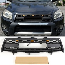 Black Front Grille Fits For TOYOTA RAV4 2009 2010 2011 2012 Upper Grille W/Led picture