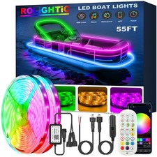 55FT Waterproof RGB LED Boat Lights, 12V Remote Control Marine Strip Lights, Dec picture