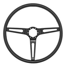 JEGS 3-Spoke Comfort Grip Steering Wheel w/Stainless Steel Outer Ring for picture