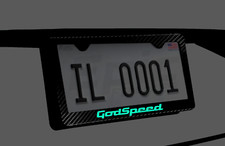 Glowing God Speed Racing Carbon Fiber License Plate Frame Tag 100% Carbon Fiber picture