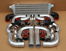 Universal 12 pcs 2.5' BLACK COUPLER+ CHROME PIPING+INTERCOOLER KIT+T-Bolt CLAMPS picture