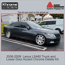 2006-2009 Lexus LS460 Trunk and Lower Door Chrome Delete Overlay (Glossy Blk) picture