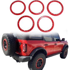 5PCS Bead Lock Wheel Trim Rings Red Kit Fit for 2021-2024 Ford Bronco Package picture