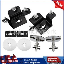 Chrome Hood Pin Lock and Retainer Bracket Fits 1969-1972 Oldsmobile Cutlass 442 picture