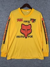 Vintage 80s Moto-X Fox Mesh Motocross Jersey Fits XL Sleeve Hits Biker 70s picture