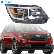 For 2016-18 Ford Explorer Halogen Headlight W/LED DRL Black Housing Right Side picture