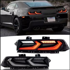 VLAND Pair Smoked LED Tail Lights For 2014-2015 Chevrolet Chevy Camaro Rear Lamp picture