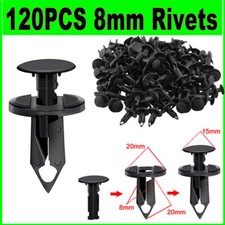 120X 8mm 0.78 in Bumper Clips Retainer Car Plastic Rivets Fastener Fender Push  picture