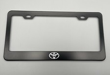 custom Laser Engraved Black License Plate Frame Stainless Steel fit Toyota picture