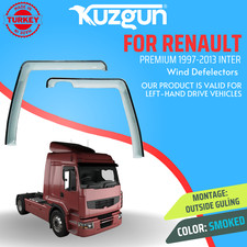 RENAULT PREMIUM 1997-2013 WIND DEFLECTOR 2PC TAPE ON SMOKE TINTED picture