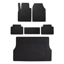 Trimmable Floor Mats & Cargo Liner Waterproof for BMW X5 Rubber TPE Black 6Pcs picture