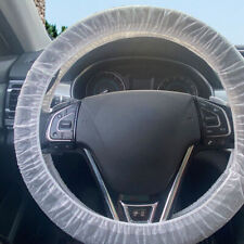 US 100Pcs Universal Clear Plastic Car Disposable Steering Wheel Cover picture