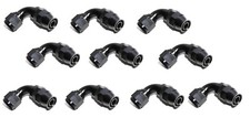 10PC 12AN AN-12 90°Degree Swivel Fuel Oil Gas Line PTFE Hose End Fitting Black picture