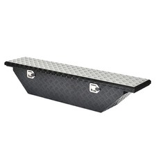 61.5-Inch Black Aluminum Angled Truck Bed Tool Box Low Profile Wedge Toolbox picture