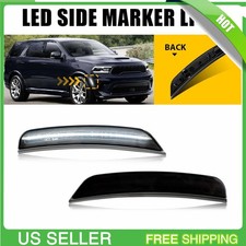2x Smoke Lens White LED Side Marker Lights For Dodge Durango 2021 2022 2023-2025 picture