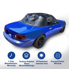 Convertible Soft Top w/ Plastic Clear Window For Mazda Miata 1990-2005 Black picture