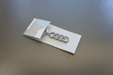 New Genuine OEM Audi Basic Classic Logo Silver Stainless Steel Keychain Key Ring picture