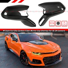 FOR 16-25 CHEVY CAMARO ZL1 DRY CARBON FIBER M STYLE ADD-ON SIDE MIRROR COVER CAP picture